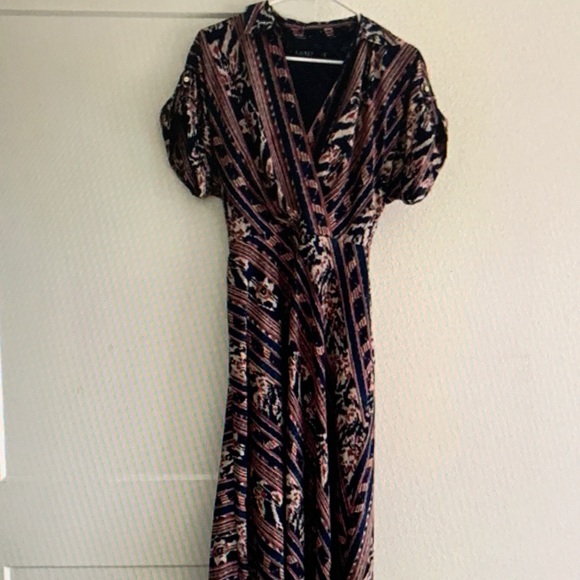 Lauren Ralph Lauren Dresses & Skirts - Lauren Ralph Lauren Navy and Pink Midi Dress